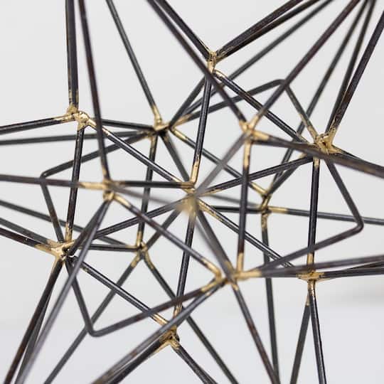 10" Gunmetal & Gold Metal Star Figurine